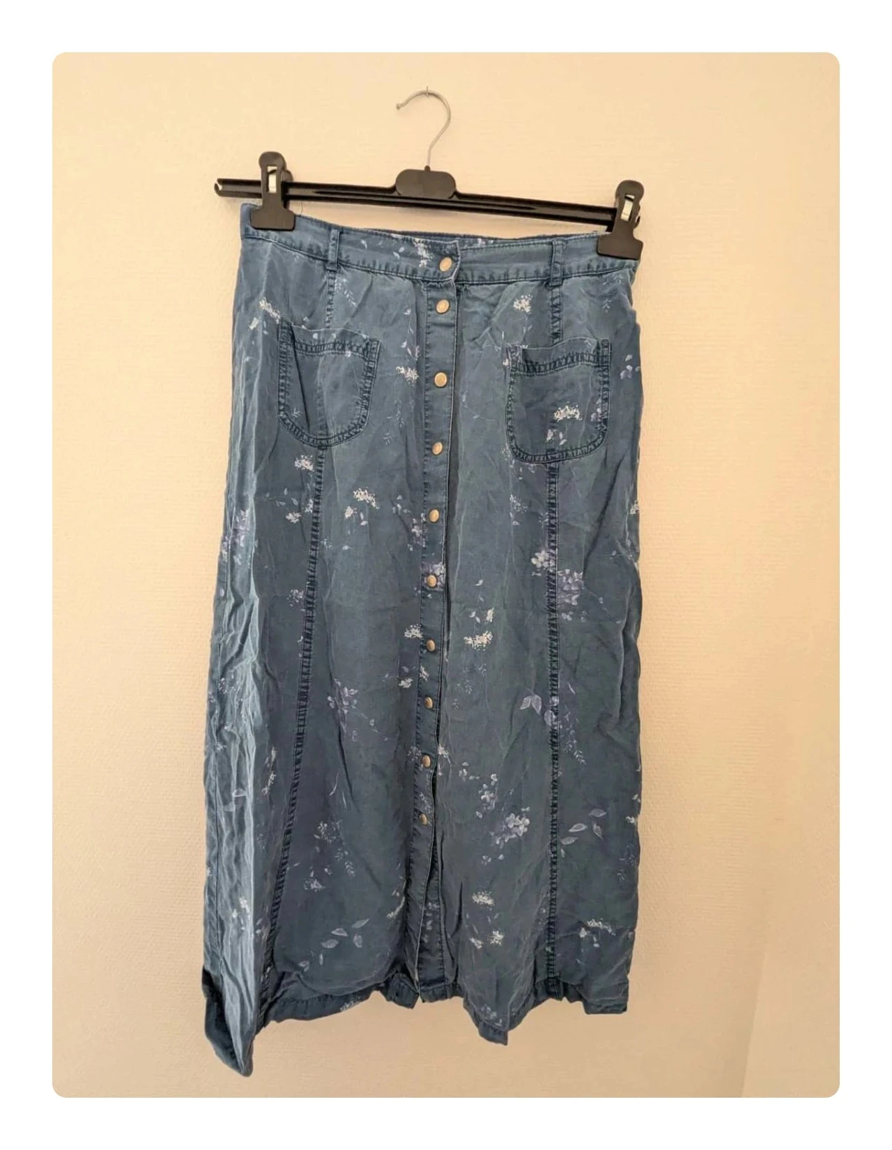 Jupe longue maison 123 à fleurs vintage bleu taille S